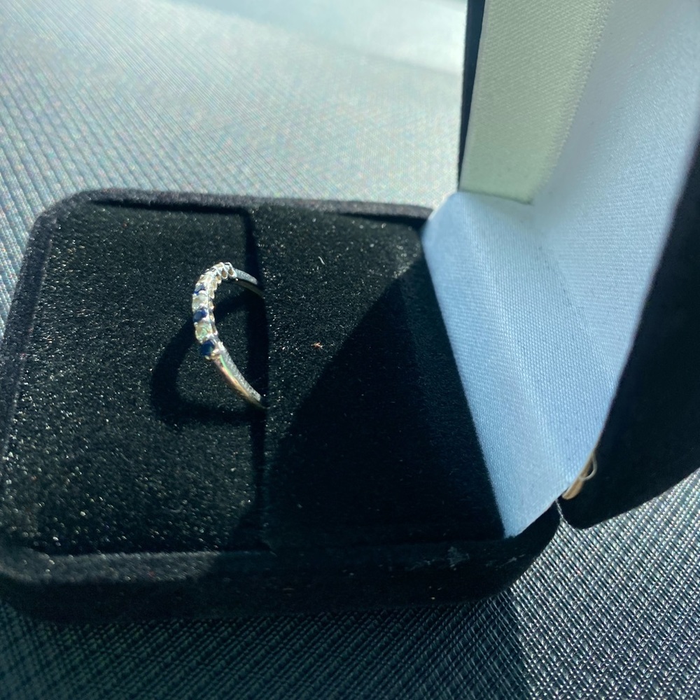 Diamond and sapphire ring